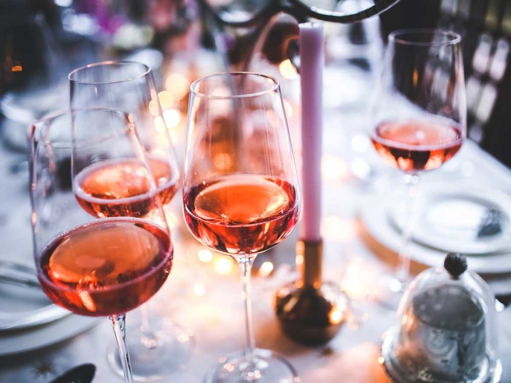 Wine glasses at L'Auberge Del Mar event