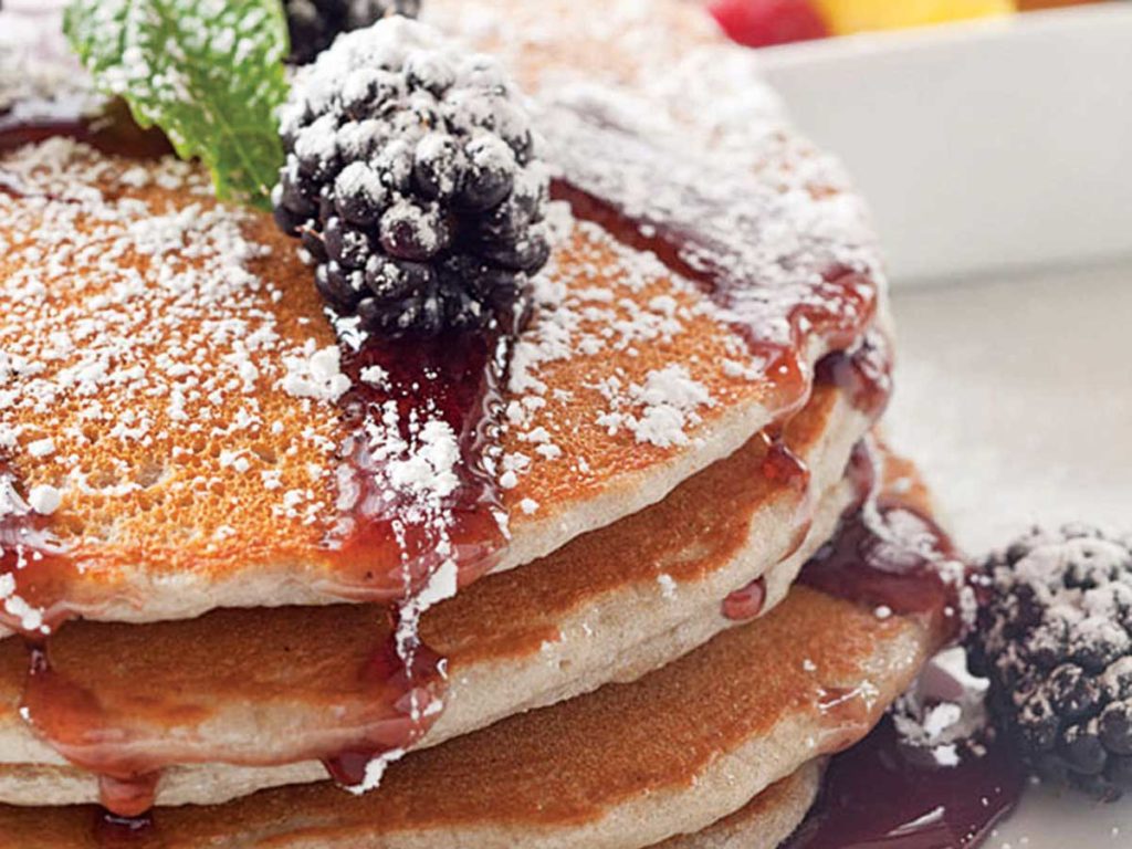 Blackberry pancakes at L'Auberge Del Mar