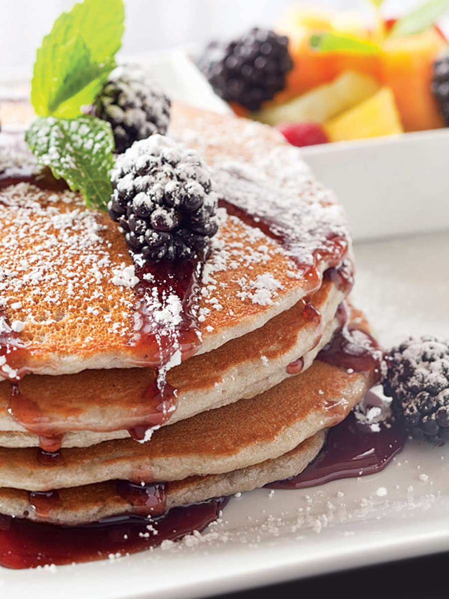 Blackberry Breakfast pancakes at L'Auberge Del Mar