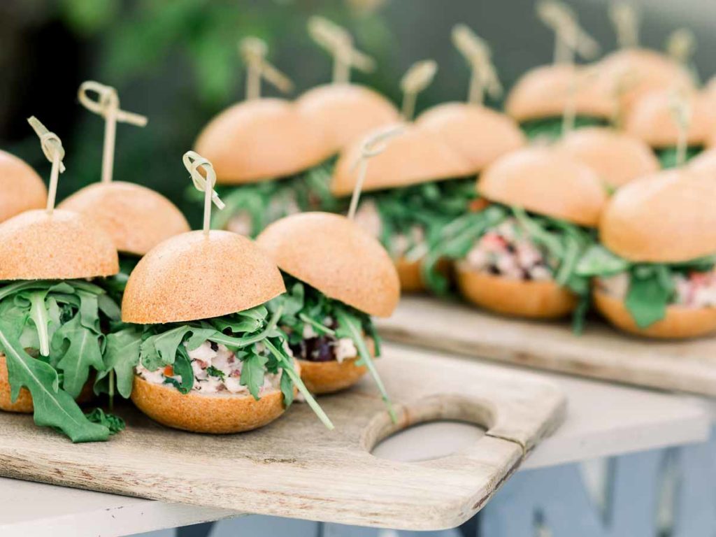 Sliders on platters.