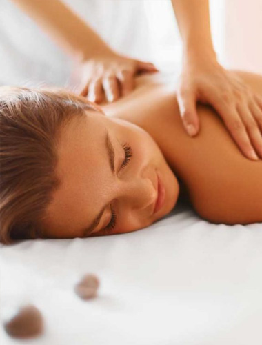 woman getting a back massage