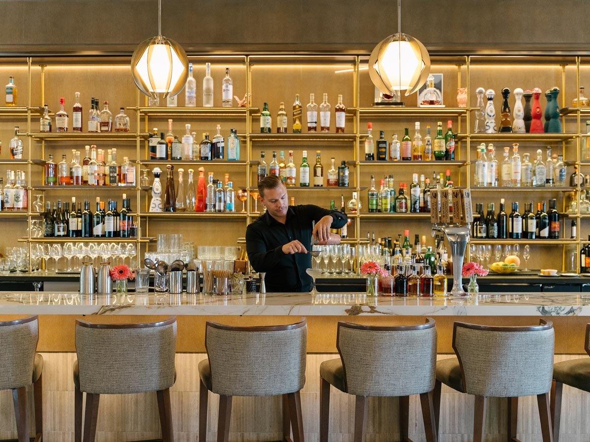 The Bar And Bartender At LAuberge